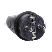 Foto van Stekker 16A 230V RA zwart IP44 Rubber 