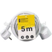 Foto van Exin Snoer 3x1.5mm2 16A wit RA 5M Geaard verlengsnoer 