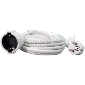 Foto van Exin Snoer 3x1.5mm2 16A wit RA 5M Geaard verlengsnoer 