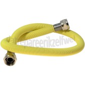 Foto van Gasslang RVS gasslang alleen voor inbouw apparatuur 80 cm geel met koppelingen 
