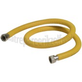 Foto van Gasslang RVS gasslang alleen voor inbouw apparatuur 120cm geel met koppelingen 