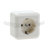 Foto van Elso Wandkontaktdoos Enkel + RA opbouw, wit 16A bij 250V AC 