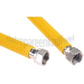 Foto van Gasslang RVS gasslang voor inbouw apparatuur RAM 100 cm geel met koppelingen 