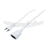 Foto van Snoer 2x0.75mm2 2300W wit 5M verlengsnoer met eurostekker 