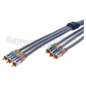 Foto van Hirschmann Tulp Kabel Component Kabel, 3x Tulp RCA Male - 3x Tulp RCA Male 0.9 Meter, Verguld, Shop verpakking 