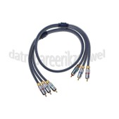 Foto van Hirschmann Tulp Kabel Component Kabel, 3x Tulp RCA Male - 3x Tulp RCA Male 0.9 Meter, Verguld, Shop verpakking 