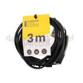 Foto van Q-Link Snoer 2x0,75mm2 575W 2.5A zwart 3M Verlengsnoer met eurostekker 