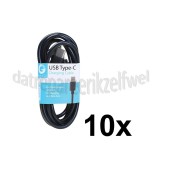 Foto van Grab 'n Go USB Kabel USB Type C male naar USB Type A male, Zwart 1m 