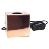 Foto van Calex Lamphouder Tafelarmatuur met schakelaar, koper E27, 1,8m snoer, max. 1x40W 