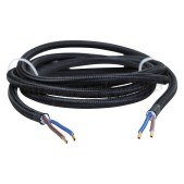 Foto van Calex Kabel Kabel zwart 2x0,75mm 1,5m Max. 250V-60W 
