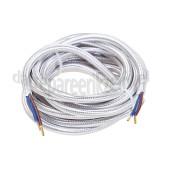 Foto van Calex Kabel Kabel metallic grijs 2x0,75mm 3m Max. 250V-60W 