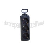 Foto van Exin Tafelcontactdoos Randaarde 2500W zwart 3-voudig 