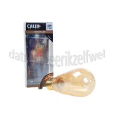 Foto van Calex Ledlamp LED Glasfiber Rustieklamp Goud, dimbaar E27 3,5W 120lm 1800K ST64 