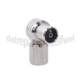 Foto van Hirschmann Coax Stekker Stekker IEC Contra Female tot 4.5mm kabel KOKWI3S, Schroef - Haaks, Metaal 