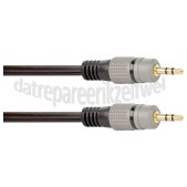 Foto van Easyfiks Jack Kabel Jack 3.5mm Stereo Male - Jack 3.5mm Stereo Male 1.5 Meter, Zwart, Verguld 