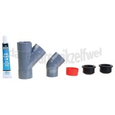 Foto van Easyfiks T-stuk Afvoerset met bocht+lijm 40mm, wasmachine/droger 