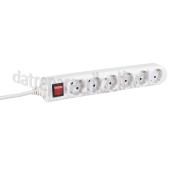Foto van Tafelcontactdoos 3x1mm2 2500W RA wit 3M 6v tafelcontactdoos met schakelaar 