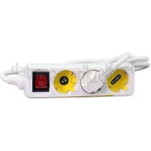 Foto van Exin Tafelcontactdoos 3x1,5mm2 3500W 16A RA wit 1,5M + schakelaar 3v tafelcontactdoos 