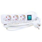 Foto van Tafelcontactdoos 3x1,5mm2 3500W RA wit 3m 3v tafelcontactdoos met schakelaar 