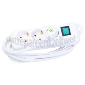 Foto van Tafelcontactdoos 3x1,5mm2 3500W RA wit 3m 3v tafelcontactdoos met schakelaar 