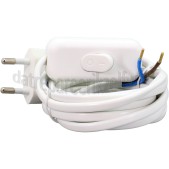 Foto van Q-Link Snoer Aansluit met schakelaar wit en eurostekker 2x0,75mm2 600W 