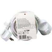 Foto van Q-Link Snoer 3x1,5mm2 3680W 16A RA wit 3M Verlengsnoer van vinyl 