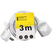 Foto van Q-Link Snoer 3x1,5mm2 3680W 16A RA wit 3M Verlengsnoer van vinyl 