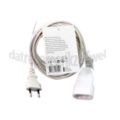 Foto van Q-Link Snoer 2x0,75mm2 575W 2,5A wit 3M Verlengsnoer met eurostekker 