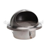 Foto van Rooster Buitenrooster muur RVS 100mm, bol model 