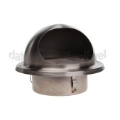 Foto van Rooster Buitenrooster muur RVS 125mm, bol model 