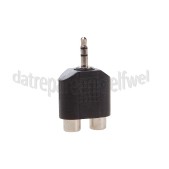 Foto van Easyfiks Jack Adapter Jack 3.5mm Stereo Male - 2x Tulp Contra RCA Female Verloopstekker 