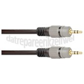 Foto van Easyfiks Jack Kabel Jack 3.5mm Stereo Male - Jack 3.5mm Stereo Male 2.5 Meter, Zwart, Verguld 