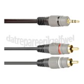 Foto van Easyfiks Jack - Tulp Kabel Jack 3.5mm Stereo Male - 2x Tulp RCA Male 10.0 Meter, Verguld 