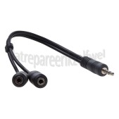 Foto van Easyfiks Jack Splitter Jack 3.5mm Stereo Male - 2x Jack 3.5mm Contra Female 0.2 Meter 
