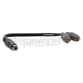Foto van Easyfiks Tulp Splitter Tulp Contra RCA Female - 2x Tulp RCA Male 0.2 Meter, Verguld 