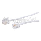 Foto van Easyfiks Telefoon Kabel RJ11 6p4c Male - RJ11 6p4c Male 2.5 Meter, Wit 