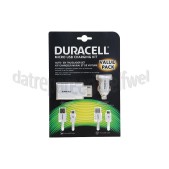 Foto van Duracell Oplader Micro USB Charging kit USB Oplader + USB Autolader + 1m en 2m Micro USB Kabel 
