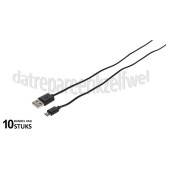 Foto van Grab 'n Go USB Kabel Micro USB, Zwart 100cm Universeel Micro USB 
