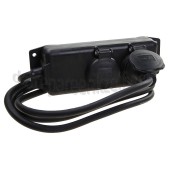 Foto van Brennenstuhl Tafelcontactdoos 3x1,5mm2 3500W 16A Zwart 2M, geaard 2-voudig, IP44 Spatwaterdicht, Zelfsluitende deksels 