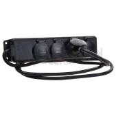 Foto van Brennenstuhl Tafelcontactdoos 3x1,5mm2 3500W 16A Zwart 2M 4-voudig, IP44 Spatwaterdicht, Zelfsluitende deksels 