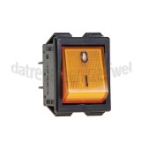 Foto van Schakelaar Groot + oranje lampje, 4 x 6.3 mm AMP 16A 250V 