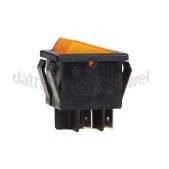 Foto van Schakelaar Groot + oranje lampje, 4 x 6.3 mm AMP 16A 250V 