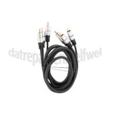 Foto van Easyfiks Tulp Kabel A/V Kabel, 3x Tulp RCA Male - 3x Tulp RCA Male 1.5 Meter, Afgeschermd, Verguld 