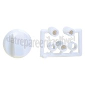 Foto van Knop Van oven, fornuis, kookplaat wit Incl. adapters 