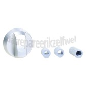 Foto van Knop Van oven, fornuis, kookplaat zilver Incl. adapters 