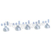 Foto van Knop Van oven, fornuis, kookplaat zilver Incl. adapters 