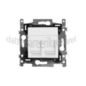 Foto van Hirschmann Einddoos Datawandcontactdoos 2x RJ45 CAT6A IDC1000M BE/2 2 CP White 