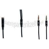 Foto van Spez Verloopkabel 4-pins audio cross-over, 15 cm 2x Jack 3,5mm male naar Jack 3,5 mm female 