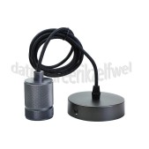 Foto van Calex Lamphouder Cordset Gun Metal E27 fitting 