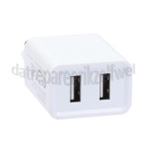 Foto van Easyfiks Oplader 230V, 2.1A/5V, 2-poort, wit Universeel USB 